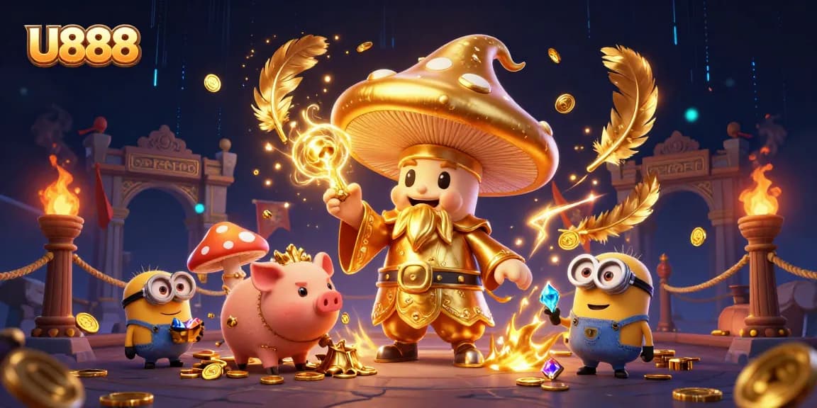 Engage in exciting actions at U888’s vibrant casino with a golden magical theme.