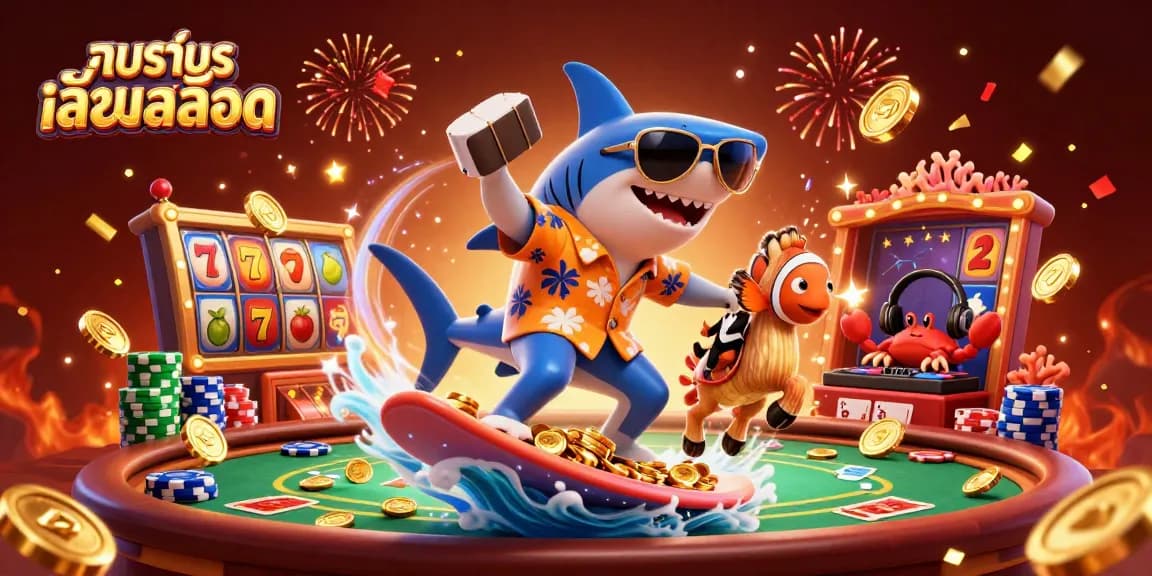 Try ทดลองเล่นสล็อต with a fun and engaging 3D scene highlighting gaming elements and excitement.