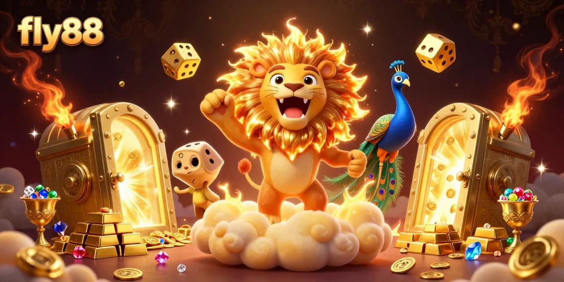 Experience thrilling wins at fly88 with an enchanting 3D casino adventure featuring golden treasures and vibrant energy.