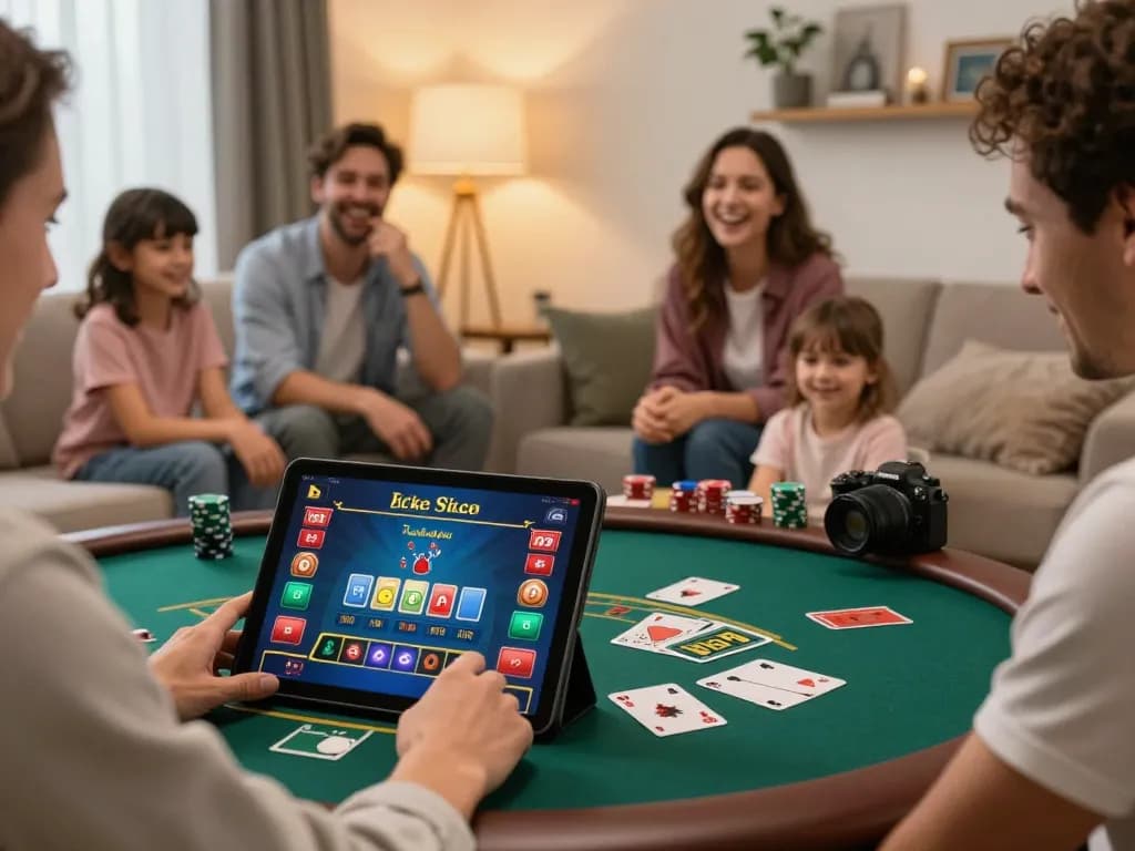 Person playing hz 88 online blackjack on a tablet in a cozy home environment.