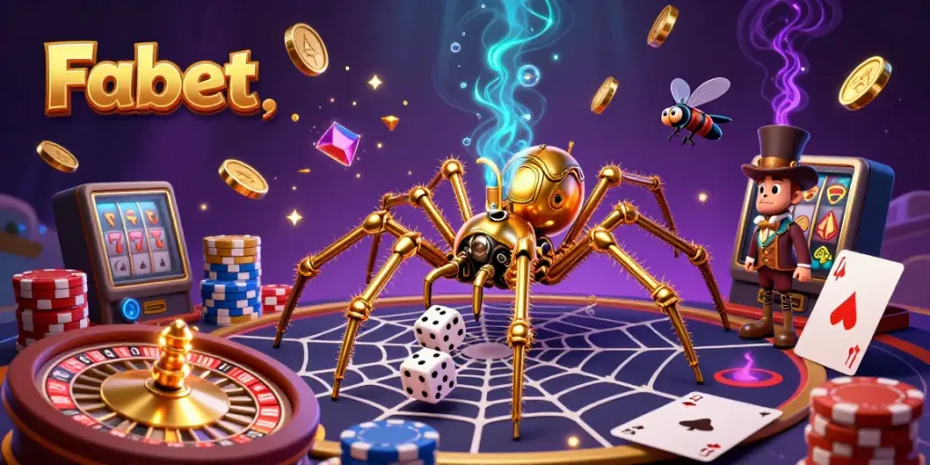 Engage in thrilling games at Fabet with golden coins and exciting casino elements!