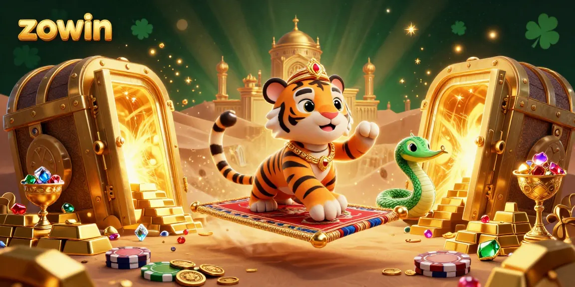 Experience thrilling jackpots and bonuses at Zowin with a vibrant casino scene of treasures and excitement.