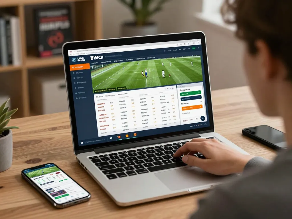 Soi keo nha cai displayed on an online sports betting platform with a person actively engaging in betting.