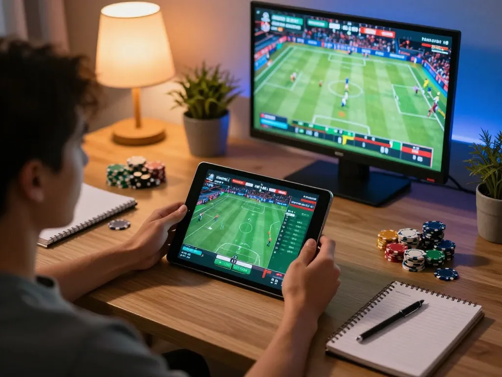 Betting on sports with 33winn app during a home game night filled with excitement.