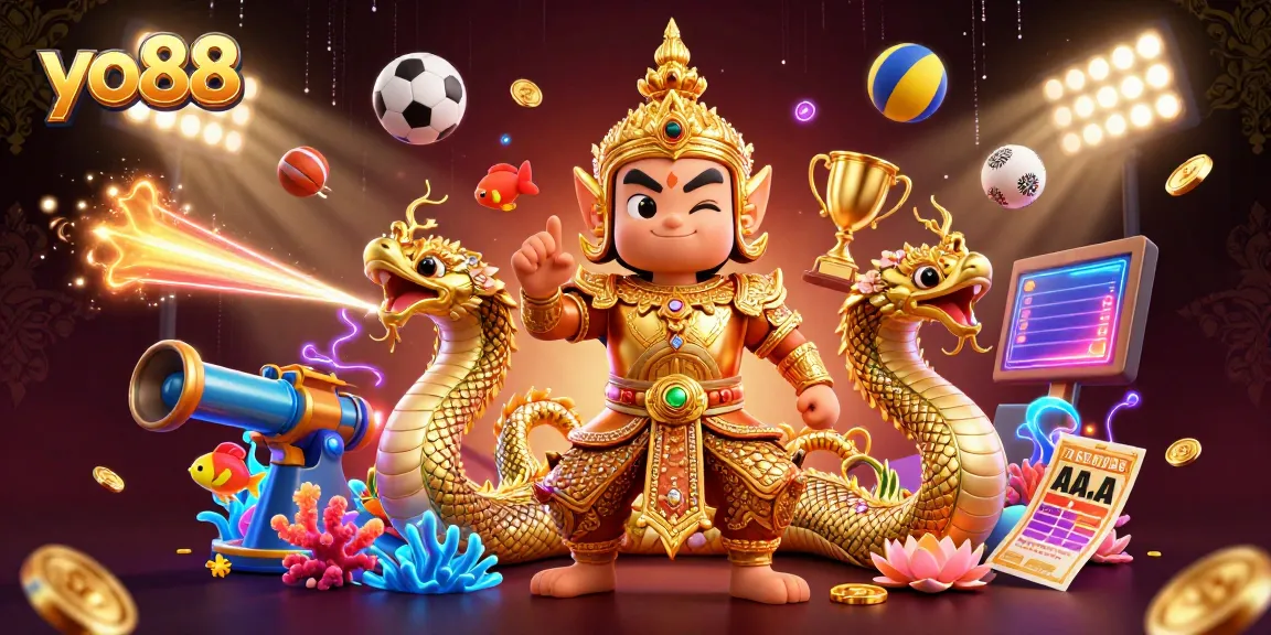 yo88: Engaging fish shooting game scene featuring temple guardian and aquatic elements
