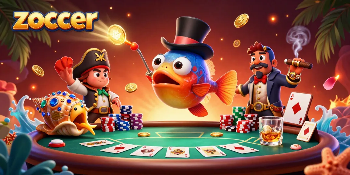 Engage with zoccer while enjoying an exciting 3D gambling illustration featuring vibrant characters and casino elements.