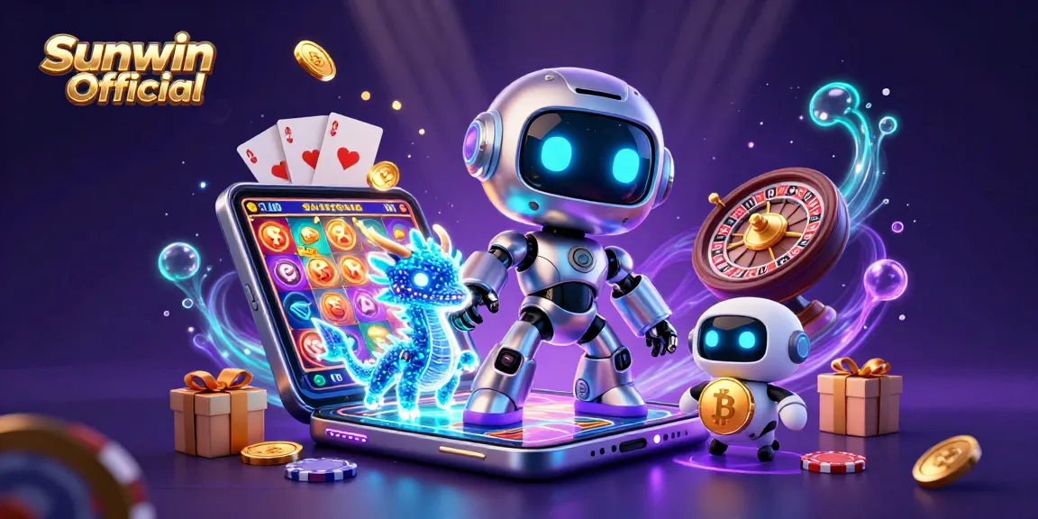 Experience dynamic gameplay options at Sunwin Official with stunning 3D casino illustrations showcasing slot games, roulette, and poker.