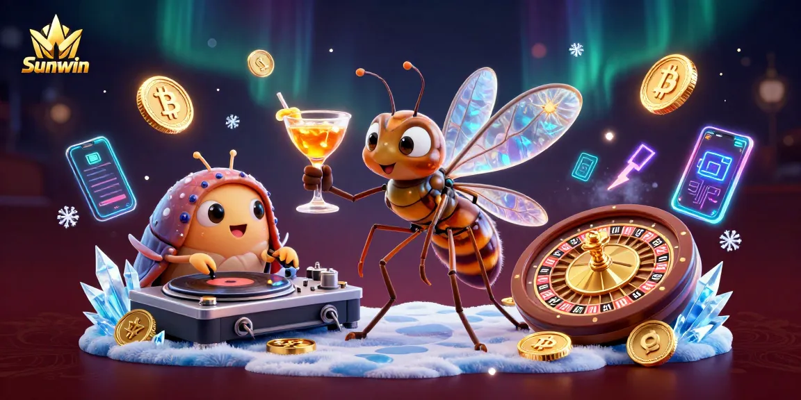 Spin to win with Sunwin as a unique casino mascot comes to life in a vibrant digital arena.