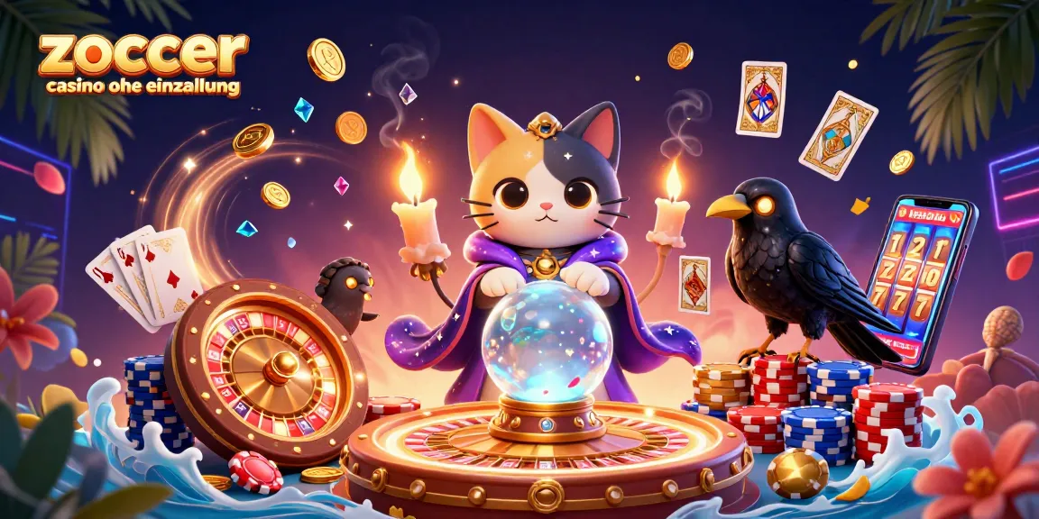 Zoccer Casino ohne Einzahlung erleben mit mystischen Charakteren und Casino-Elementen.